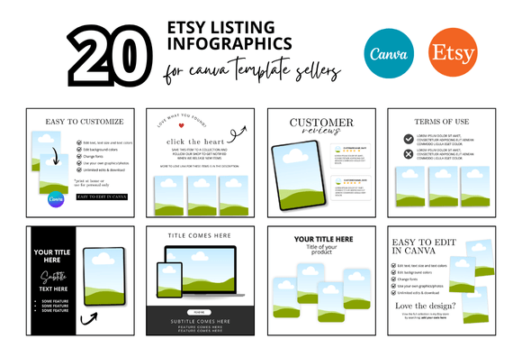 20 Etsy Listing Photo Infographics: A Strategic Approach to Visual Branding for Digital Sellers