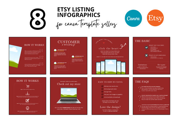 8 Red Etsy Listing Infographics: A Smart Tool for Sellers