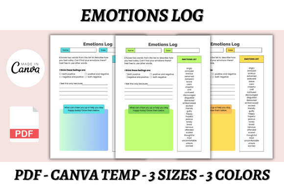 Emotions Log Canva Template: A Practical Tool for Emotional Awareness and Personal Growth