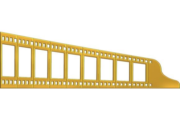 Gold Film Strip 401: Versatile Design Asset