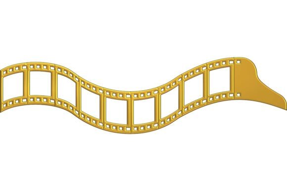Gold Film Strip 405: Premium Gold Clipart for Creators