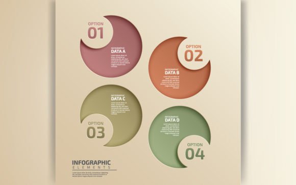 How an Overlapping Circular 4 Step Infographic Clarifies Your Business Data Analysis Options