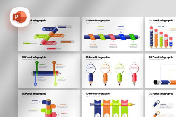 Transform Your Business Presentations with the 3D Pencil Infographic Template